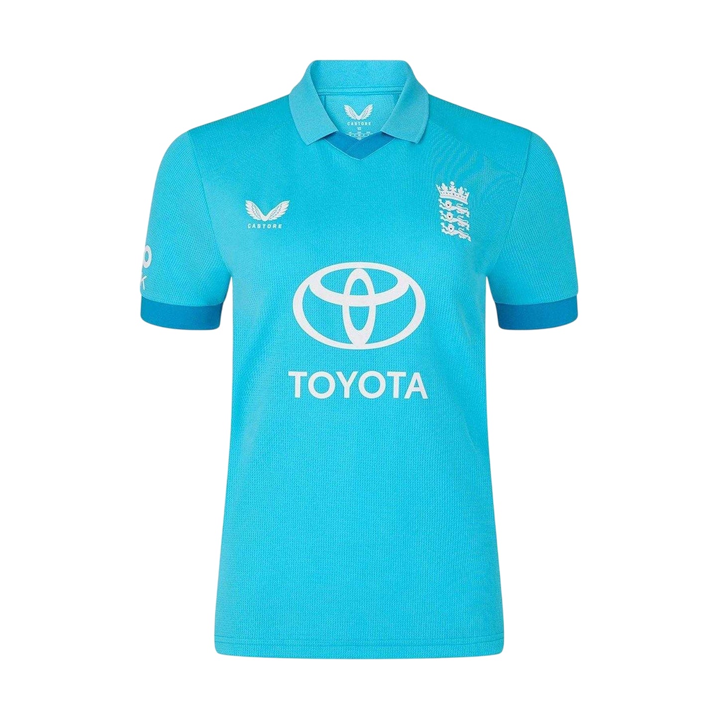 Atoll Blue-Blue Danube - Front - Castore Womens-Ladies ODI 26-27 England Cricket Long-Sleeved Cricket Shirt
