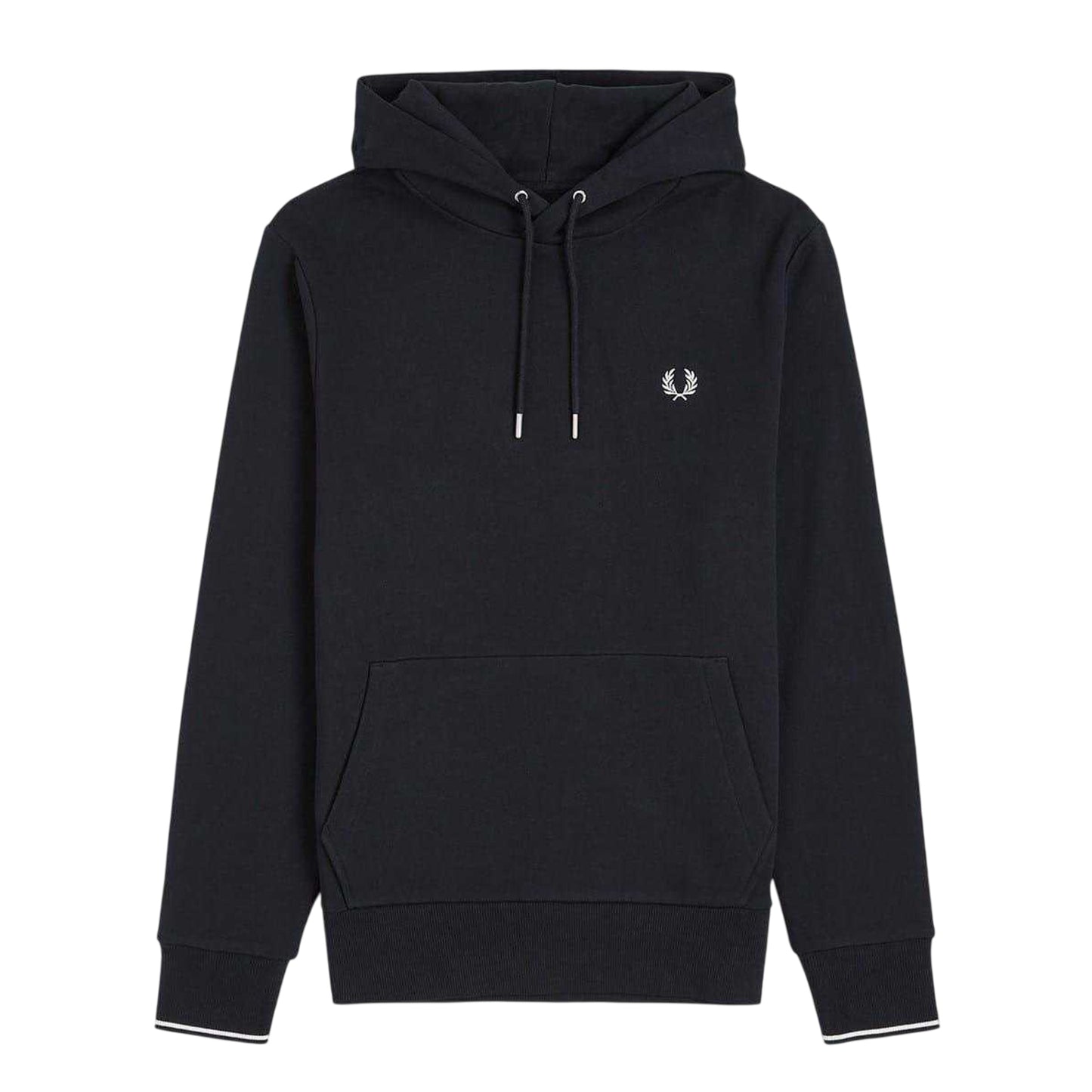 Navy - Front - Fred Perry Mens Logo Hoodie