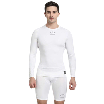 White - Side - Umbro Mens Long-Sleeved Base Layer Top