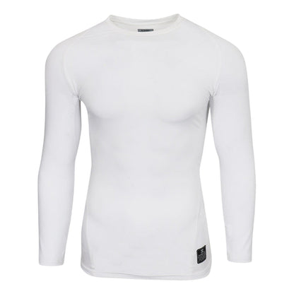 White - Front - Umbro Mens Long-Sleeved Base Layer Top