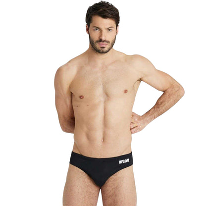 Black-White - Side - Arena Mens Team Logo Swim Briefs