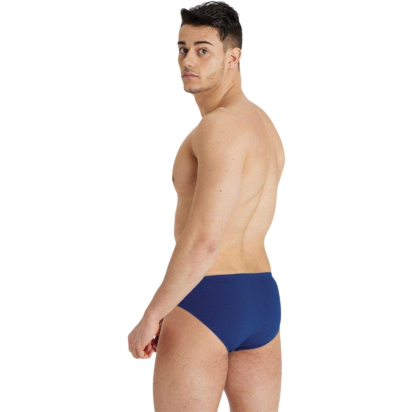 Navy-White - Lifestyle - Arena Mens Team Logo Swim Briefs