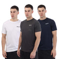 Navy-White-Grey - Front - Bench Mens Somerset Logo T-Shirt (Pack of 3)