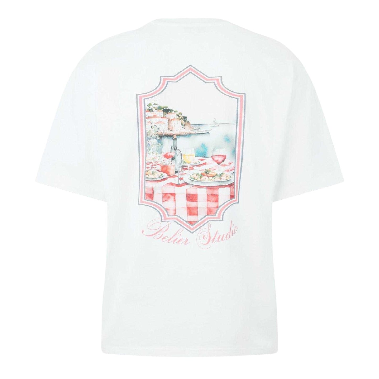 White - Back - Belier Mens Graphic Print Cotton T-Shirt