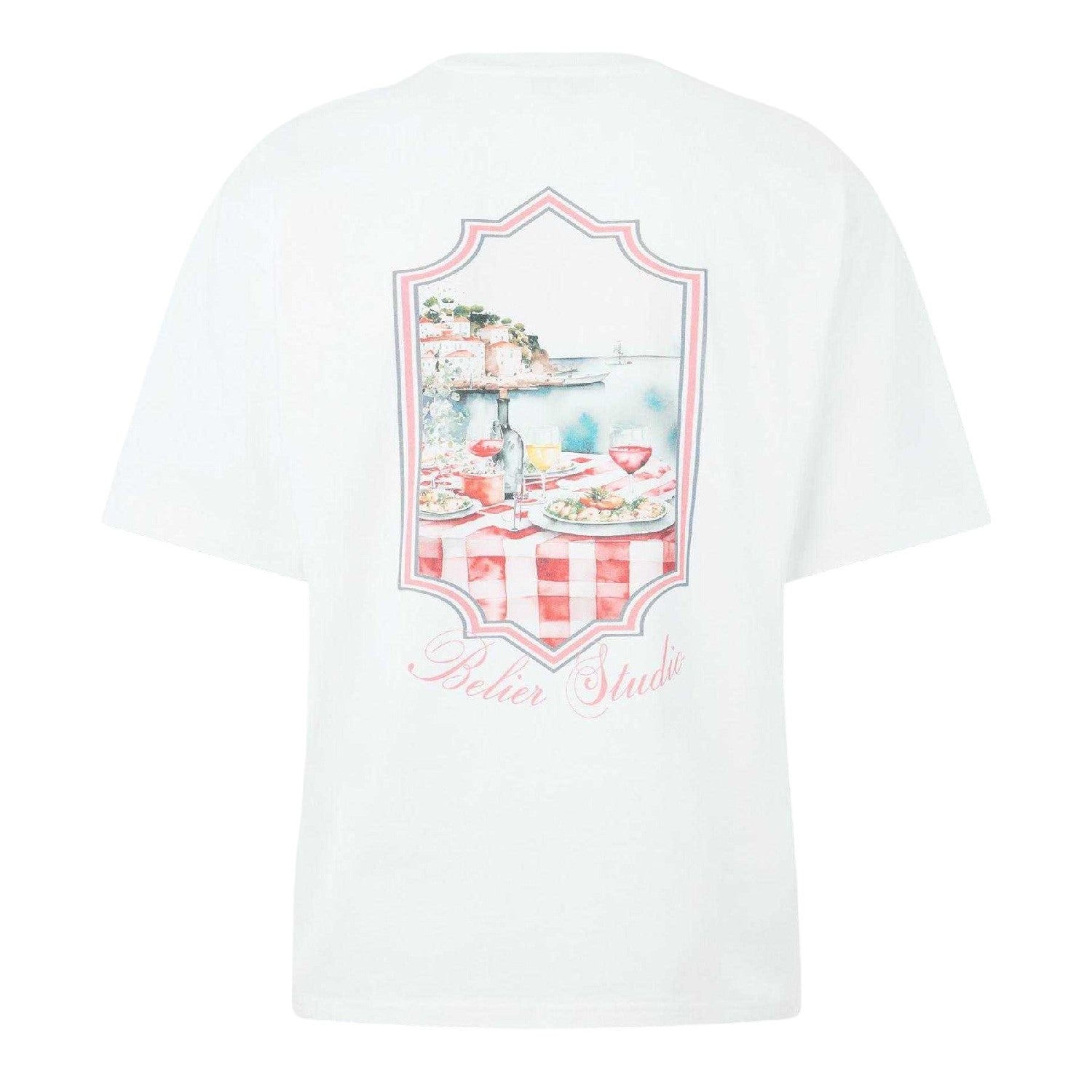 White - Back - Belier Mens Graphic Print Cotton T-Shirt