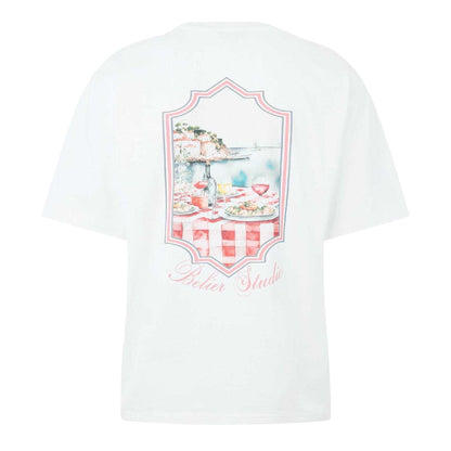 White - Back - Belier Mens Graphic Print Cotton T-Shirt