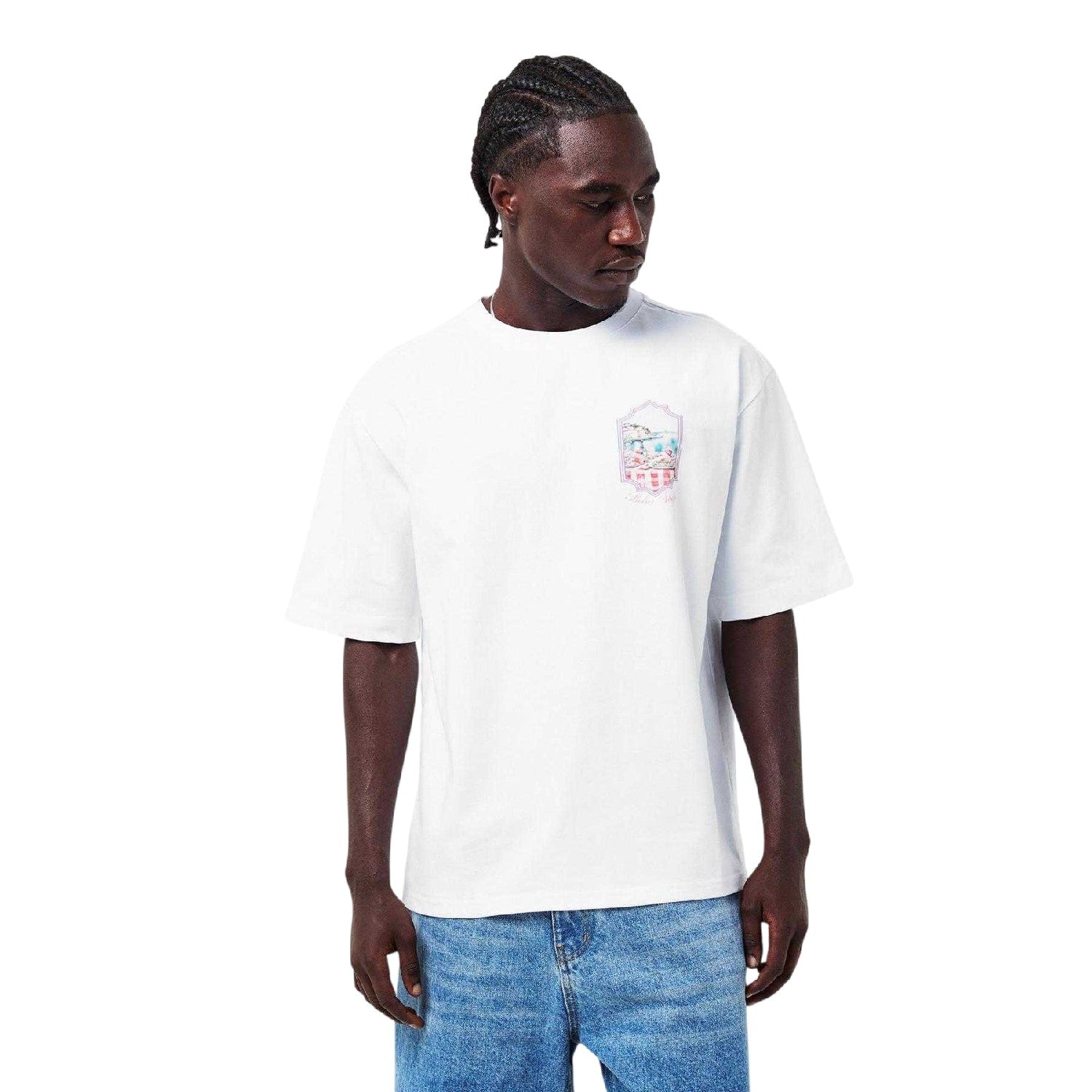 White - Side - Belier Mens Graphic Print Cotton T-Shirt