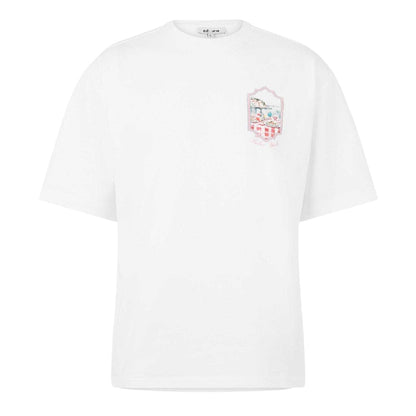 White - Front - Belier Mens Graphic Print Cotton T-Shirt