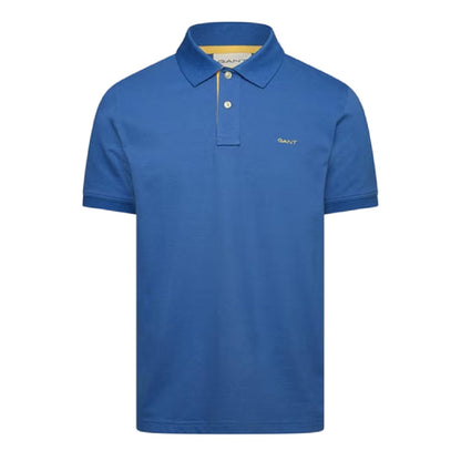 Blue - Front - Gant Mens Contrast Logo Polo Shirt