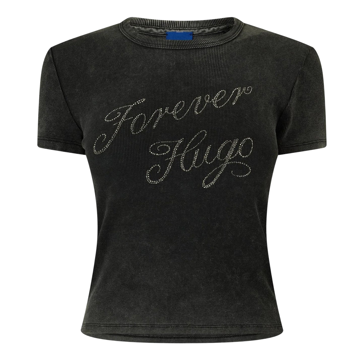 Black - Front - Hugo Womens-Ladies Lettering Print Crew Neck Slim T-Shirt