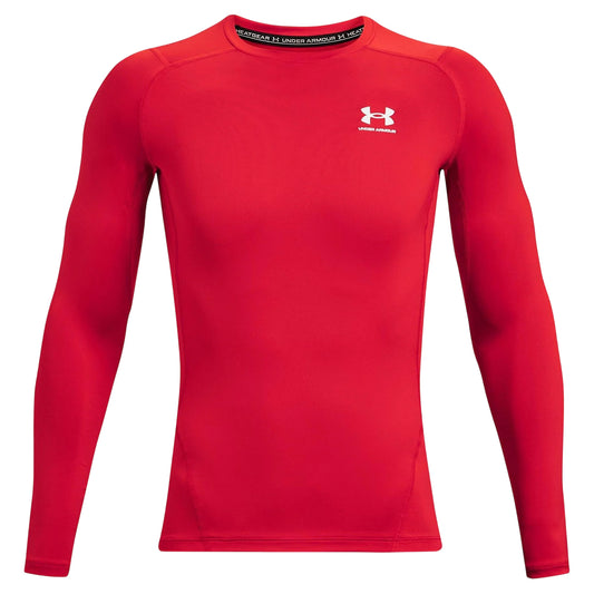 Red - Front - Under Armour Mens HeatGear Long-Sleeved Base Layer Top