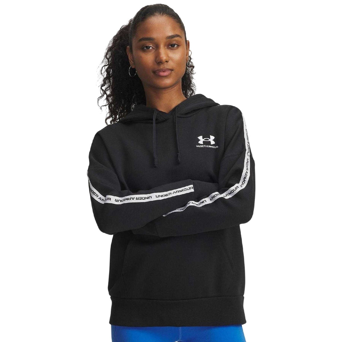 Black - Front - Under Armour Womens-Ladies Icons Fleece Hoodie