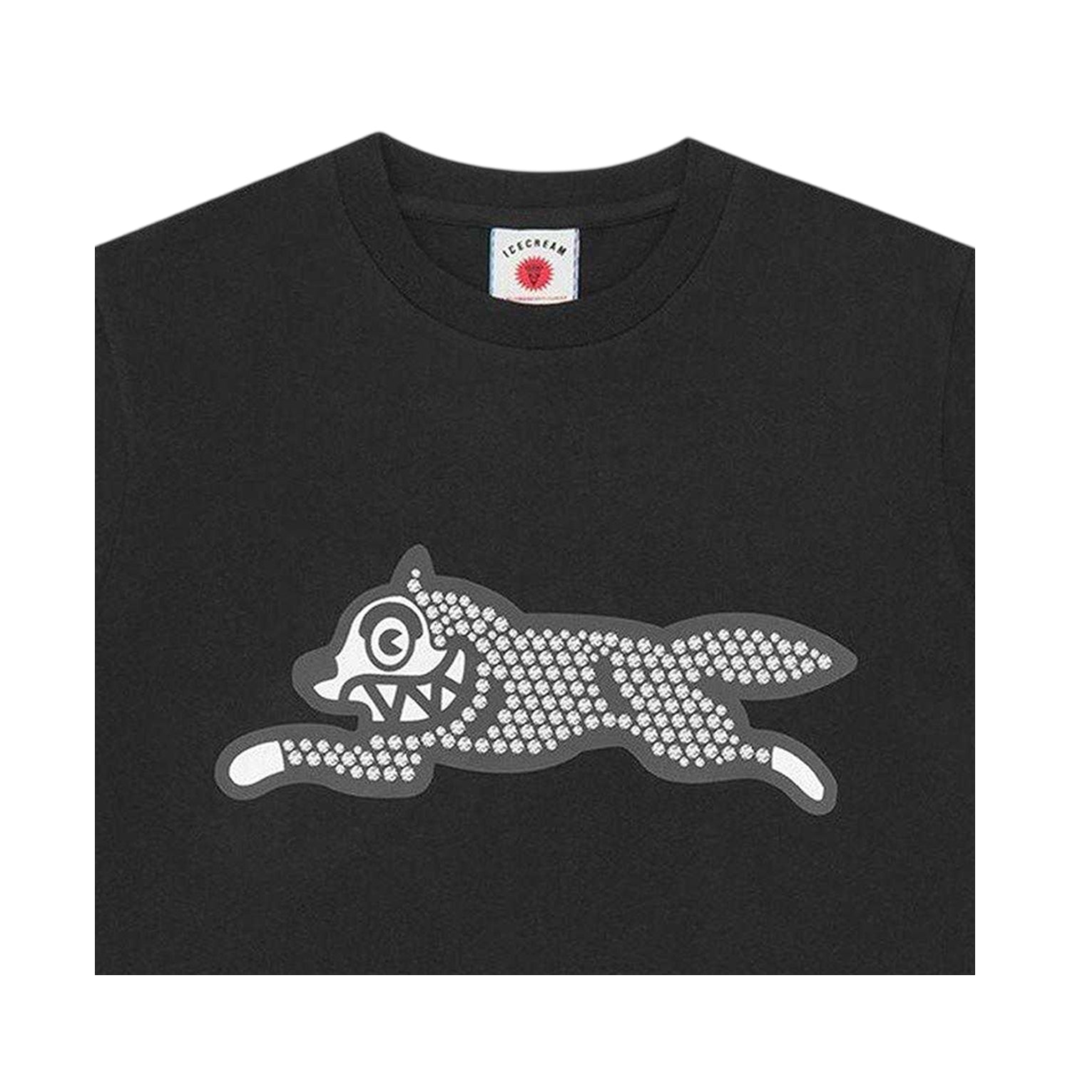Black - Side - ICECREAM Mens Glitter Cotton T-Shirt