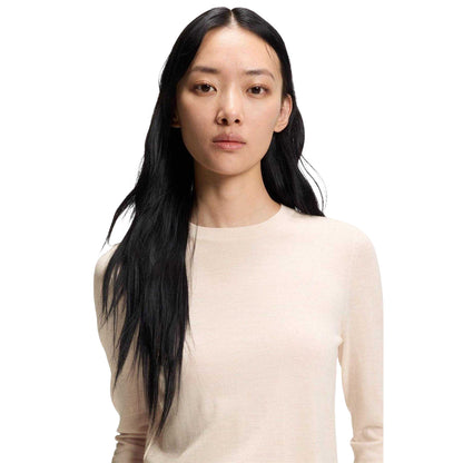 Natural - Side - Boss Womens-Ladies Ferpina Plain Knitted Jumper