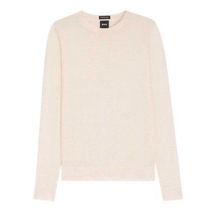 Natural - Front - Boss Womens-Ladies Ferpina Plain Knitted Jumper