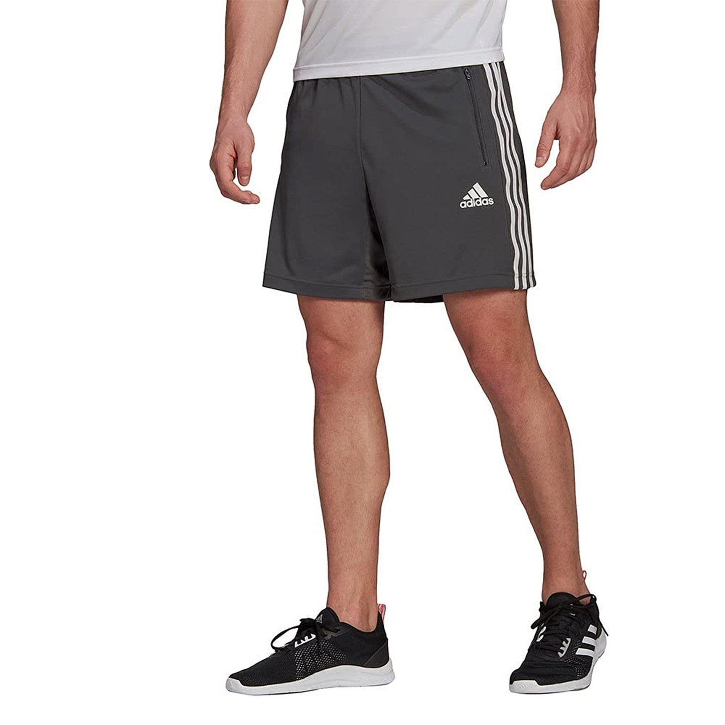 Grey - Side - Adidas Mens Designed To Move PrimeBlue Shorts