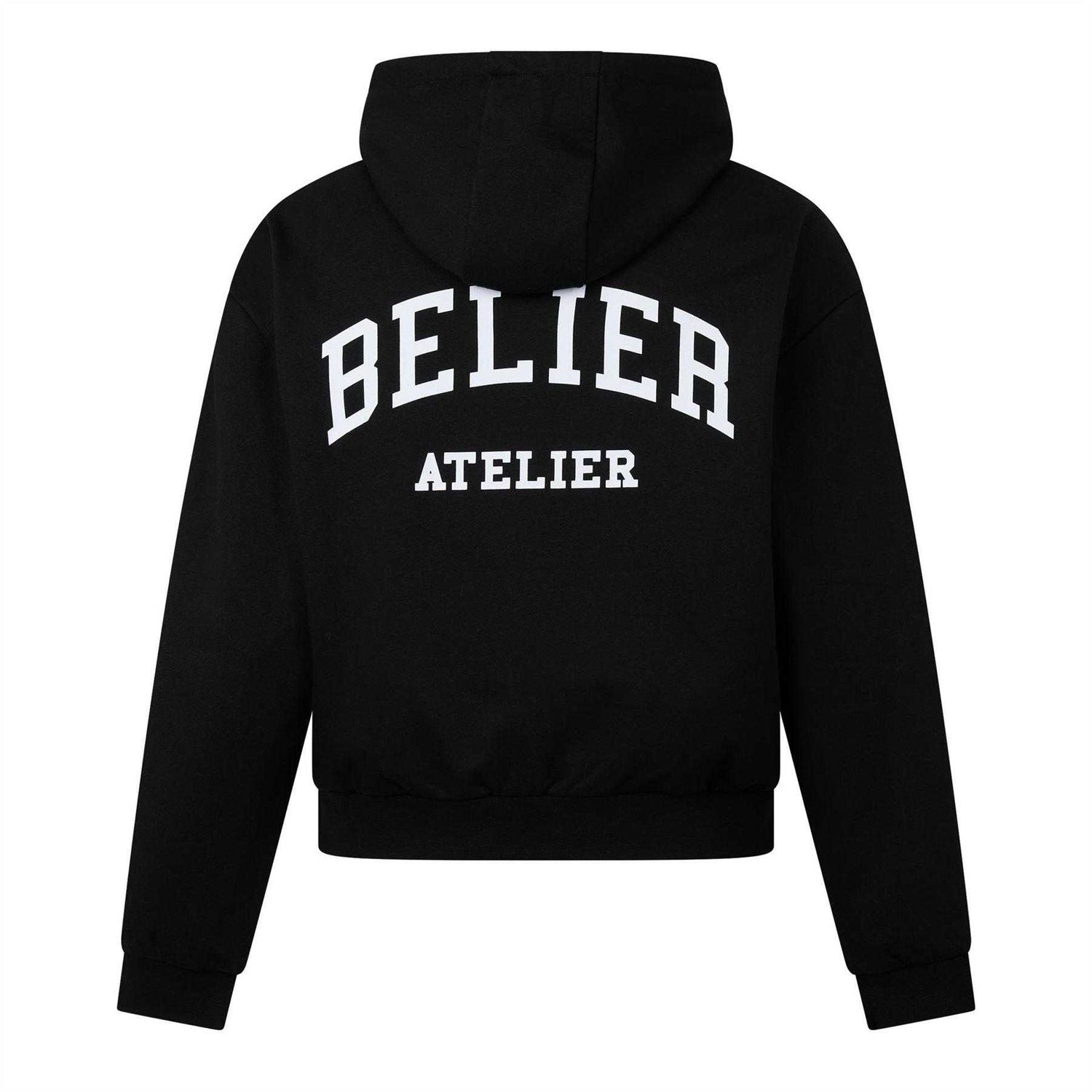 Black - Back - Belier Mens Campus Logo Hoodie