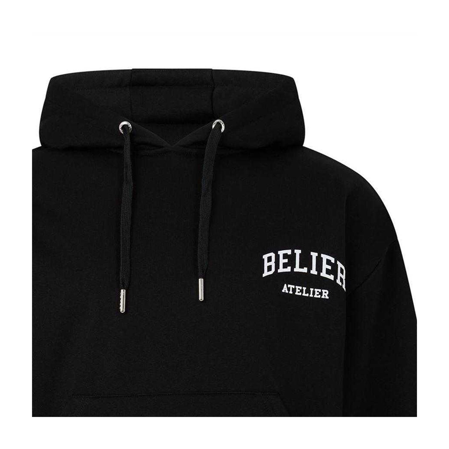 Black - Side - Belier Mens Campus Logo Hoodie