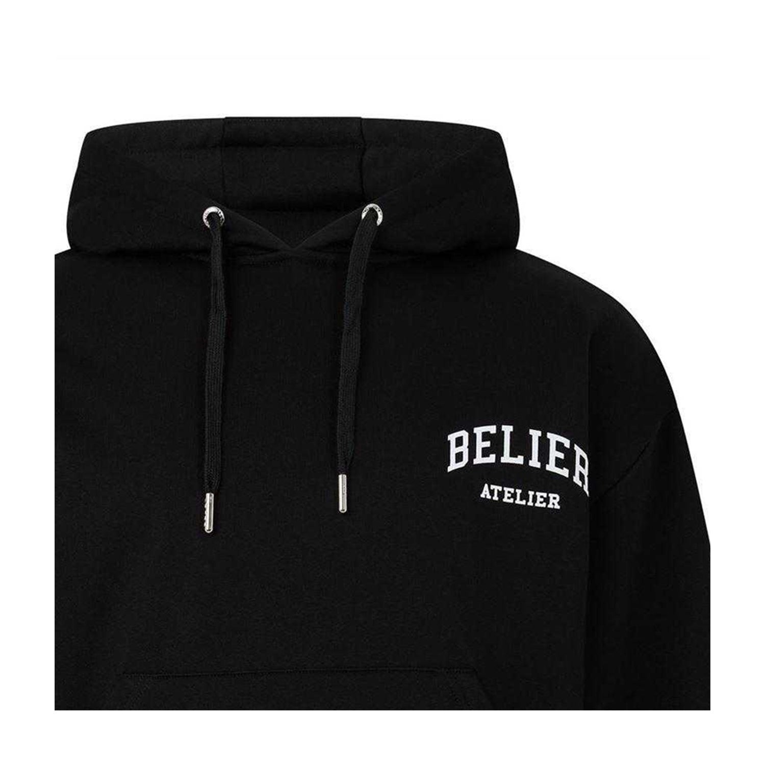 Black - Side - Belier Mens Campus Logo Hoodie