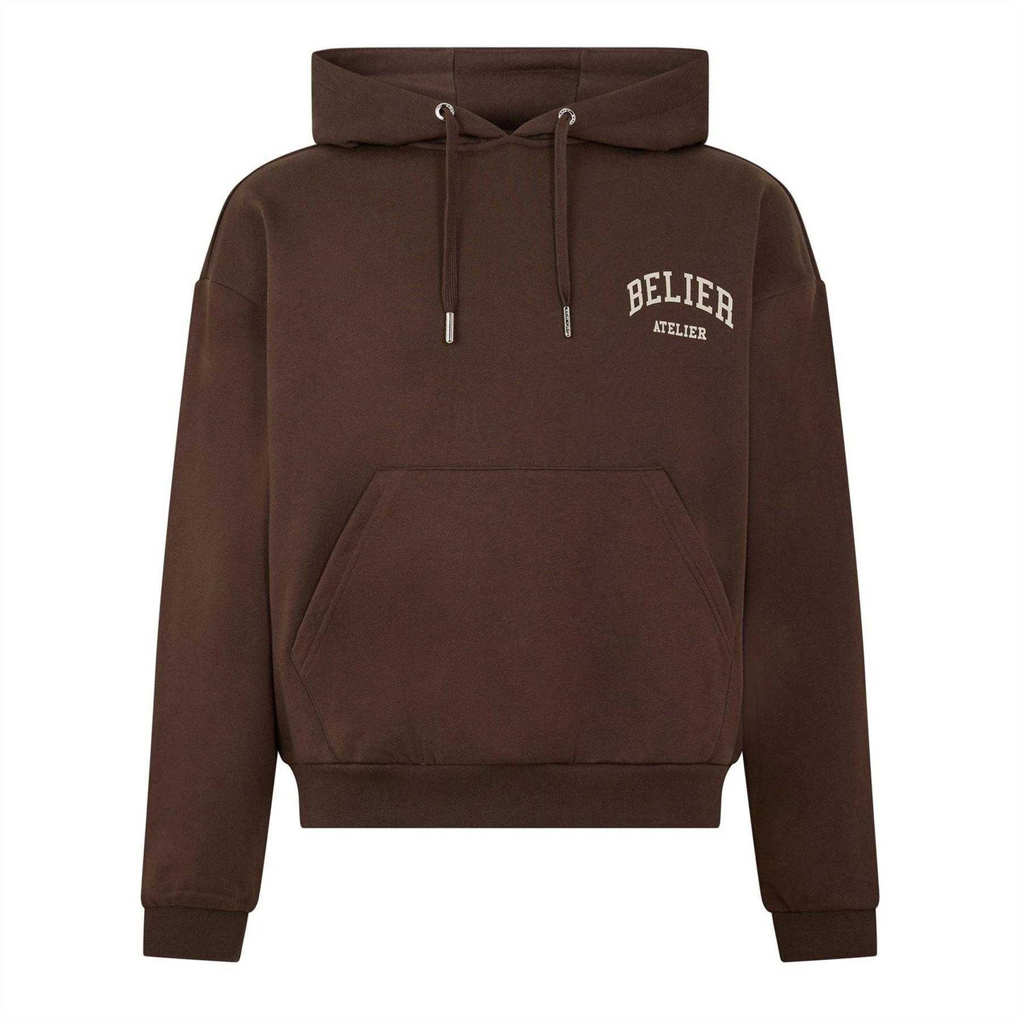 Brown - Front - Belier Mens Campus Logo Hoodie