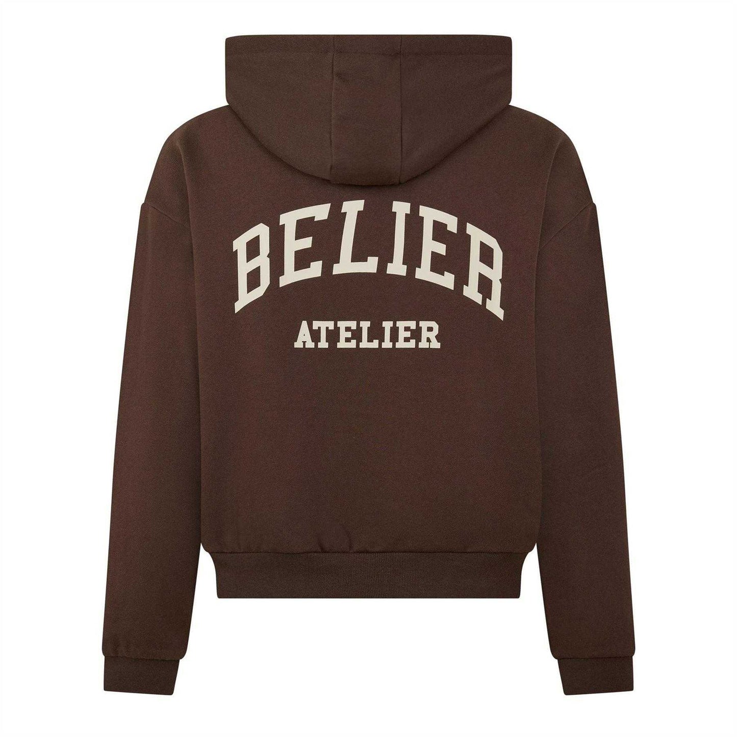 Brown - Back - Belier Mens Campus Logo Hoodie