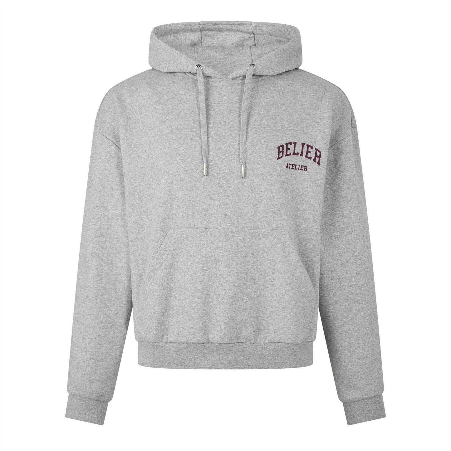 Grey Marl - Front - Belier Mens Campus Logo Hoodie