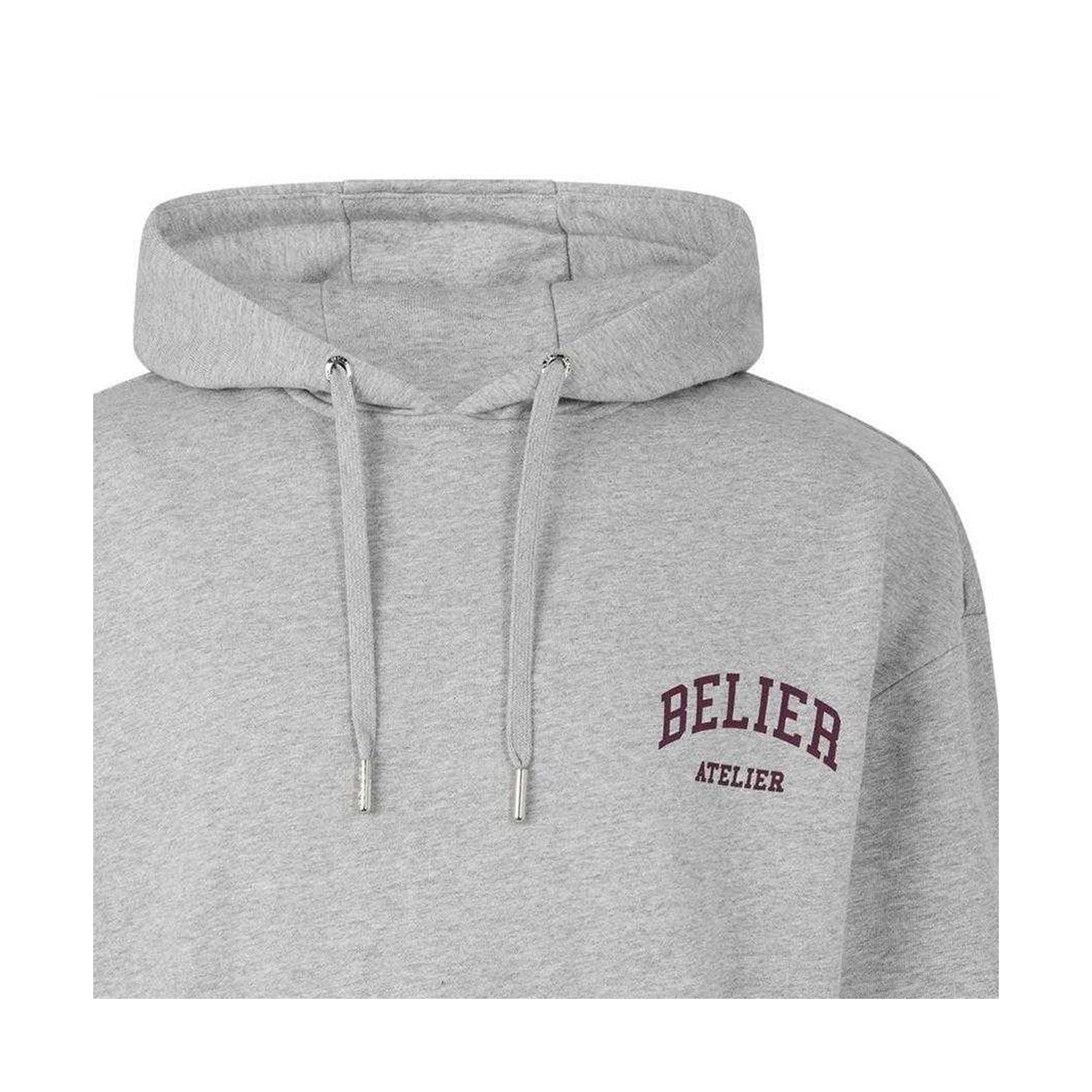 Grey Marl - Side - Belier Mens Campus Logo Hoodie