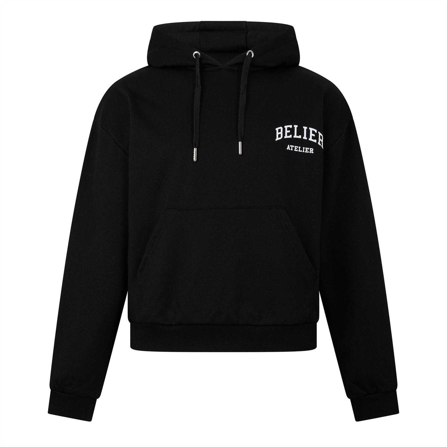 Black - Front - Belier Mens Campus Logo Hoodie