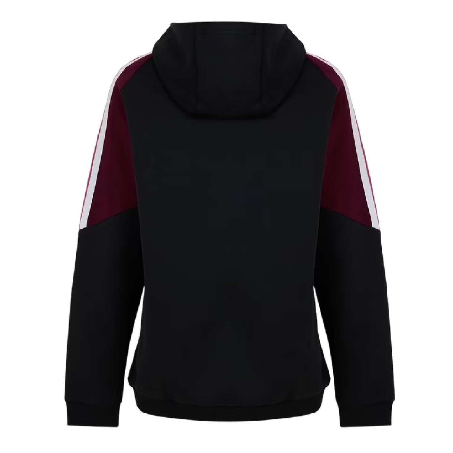 Black-Maroon - Back - Adidas Mens Logo Regular Hoodie