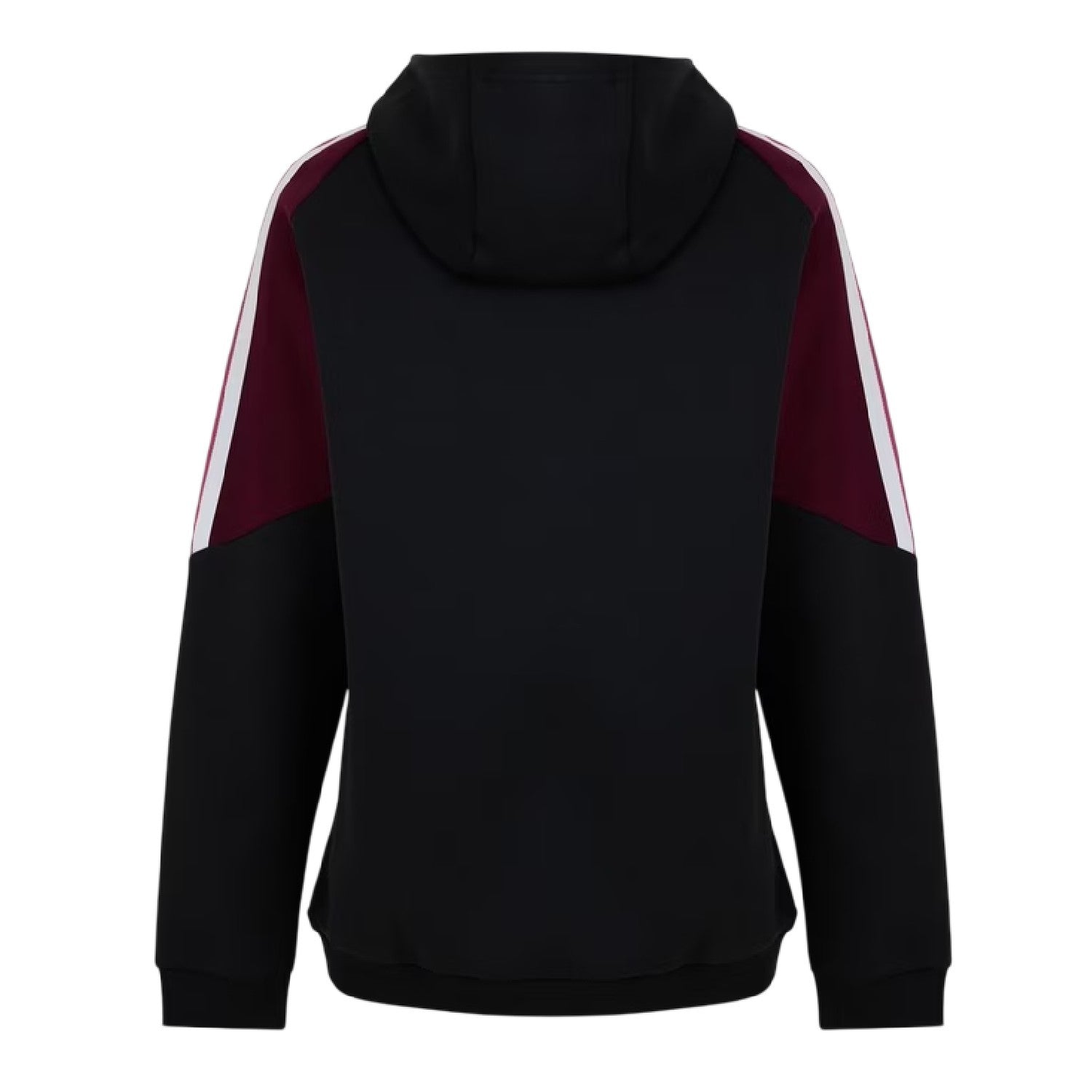 Black-Maroon - Back - Adidas Mens Logo Regular Hoodie