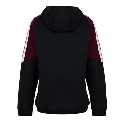 Black-Maroon - Back - Adidas Mens Logo Regular Hoodie