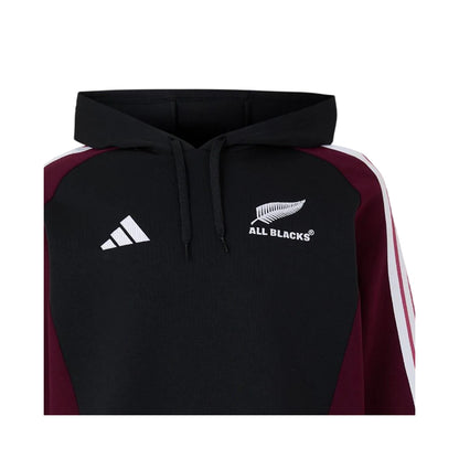 Black-Maroon - Side - Adidas Mens Logo Regular Hoodie