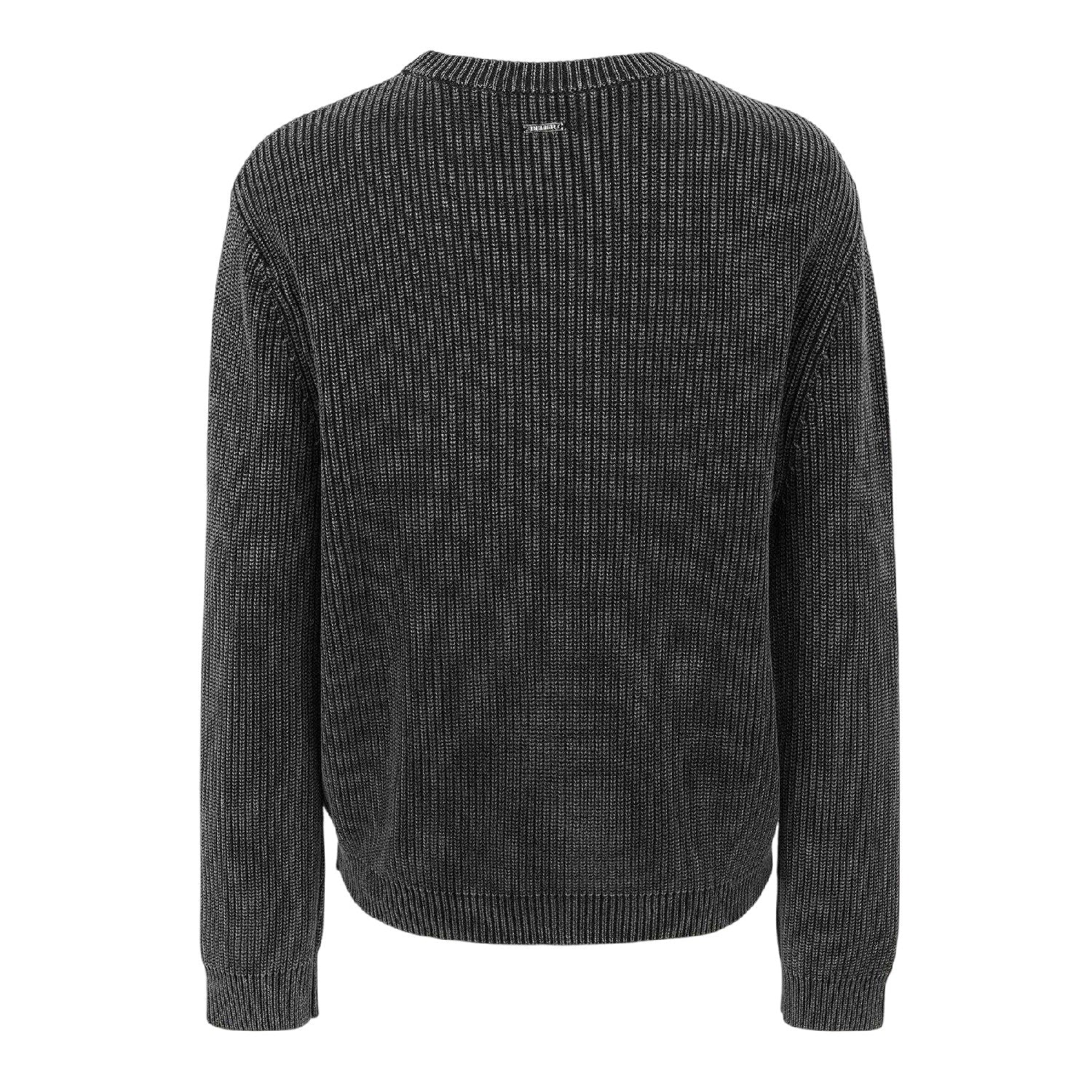 Washed Black - Back - Belier Mens Ribbed Crew Neck Jumper