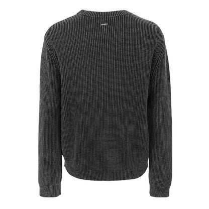 Washed Black - Back - Belier Mens Ribbed Crew Neck Jumper