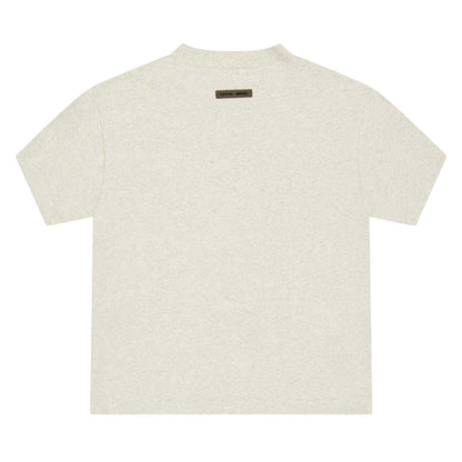 Oatmeal Heather - Back - Fear Of God Essentials Childrens-Kids Plain Cotton T-Shirt