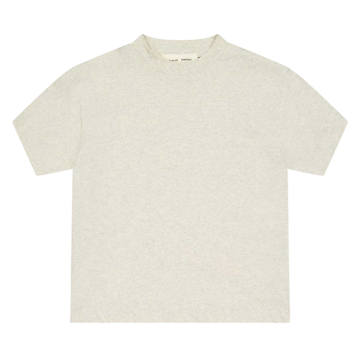 Oatmeal Heather - Front - Fear Of God Essentials Childrens-Kids Plain Cotton T-Shirt