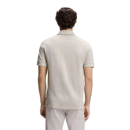 Grey - Back - Boss Mens Wordmark Collared Polo Shirt