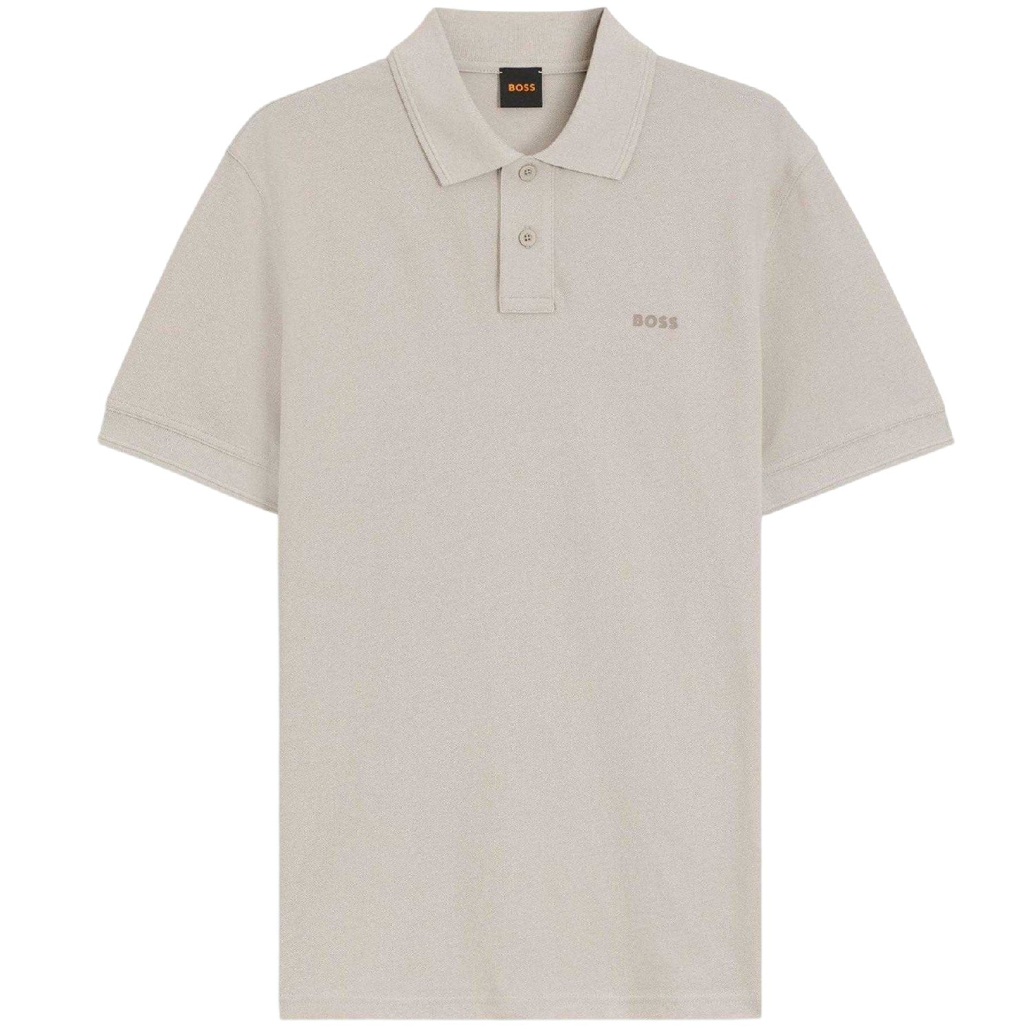 Grey - Front - Boss Mens Wordmark Collared Polo Shirt