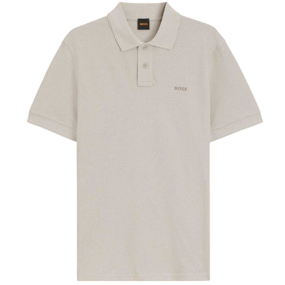 Grey - Front - Boss Mens Wordmark Collared Polo Shirt