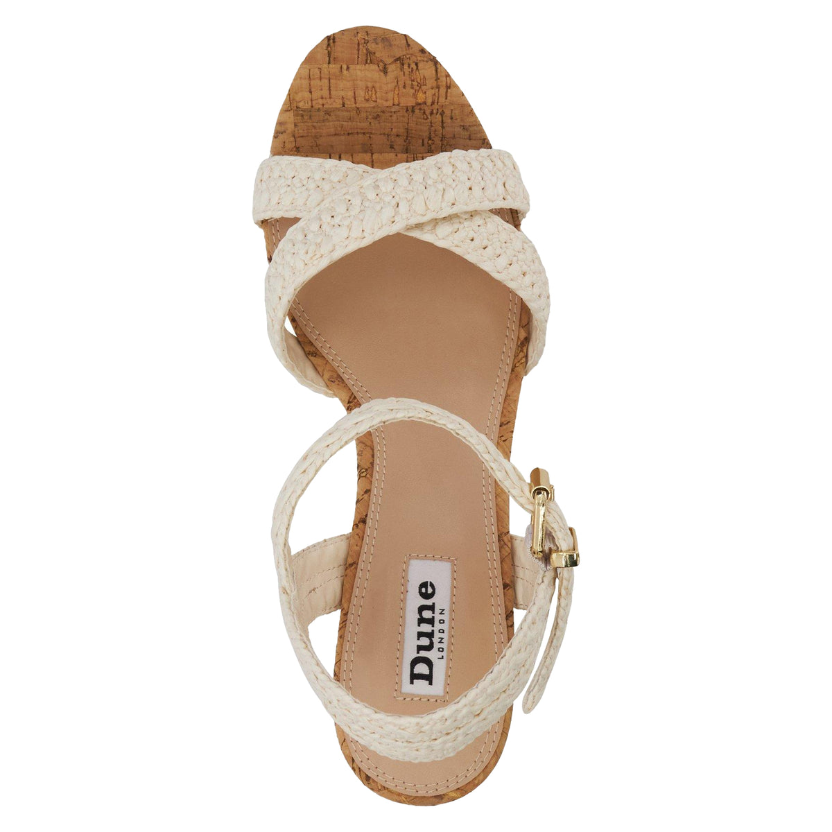 White - Lifestyle - Dune London Womens-Ladies Kelisa Raffia Flatform Wedge Sandals