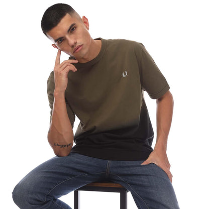 Green - Side - Fred Perry Mens Ombre T-Shirt