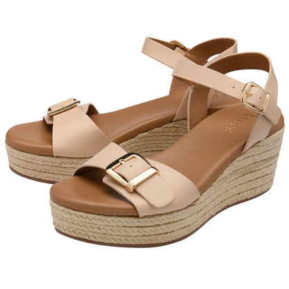 Nude - Lifestyle - Lotus Shoes Womens-Ladies Emeia Espadrille Wedge Sandals