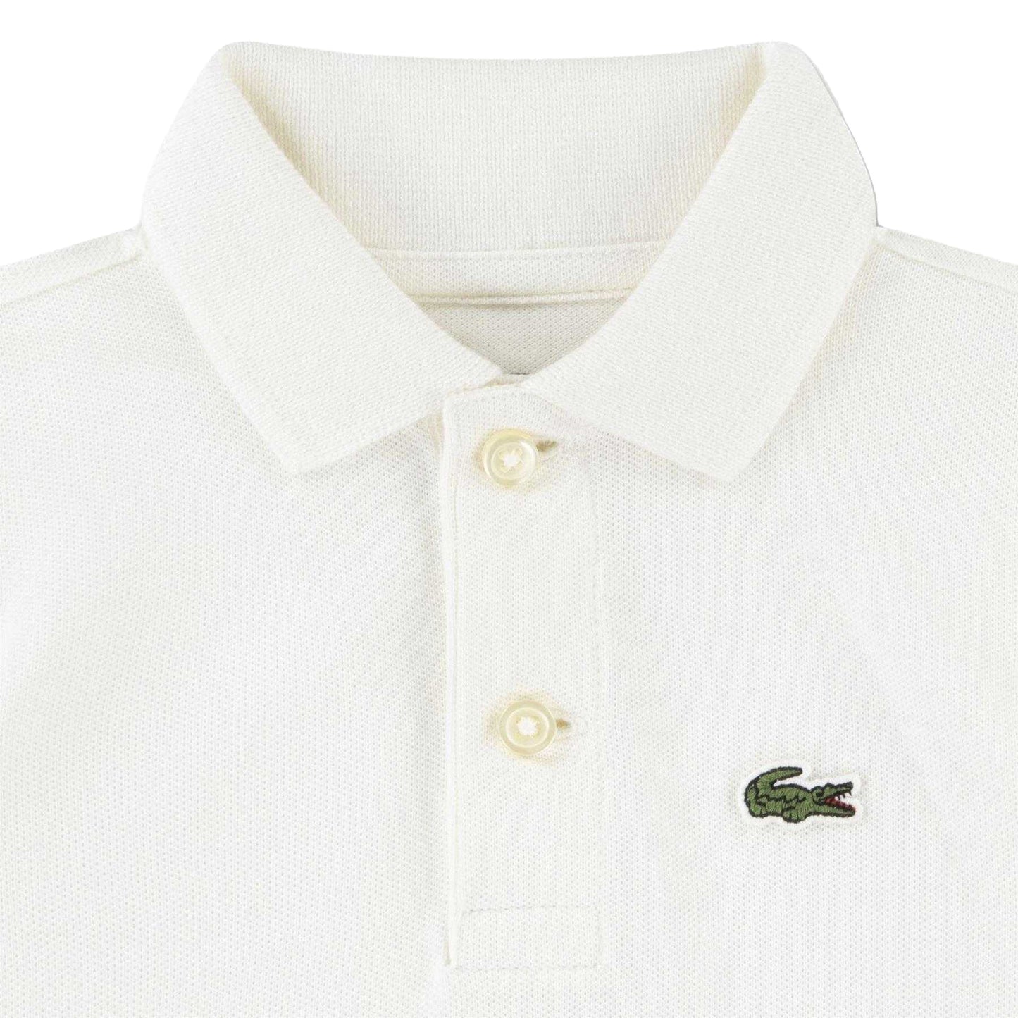 White - Side - Lacoste Baby Core Embroidered Logo Romper
