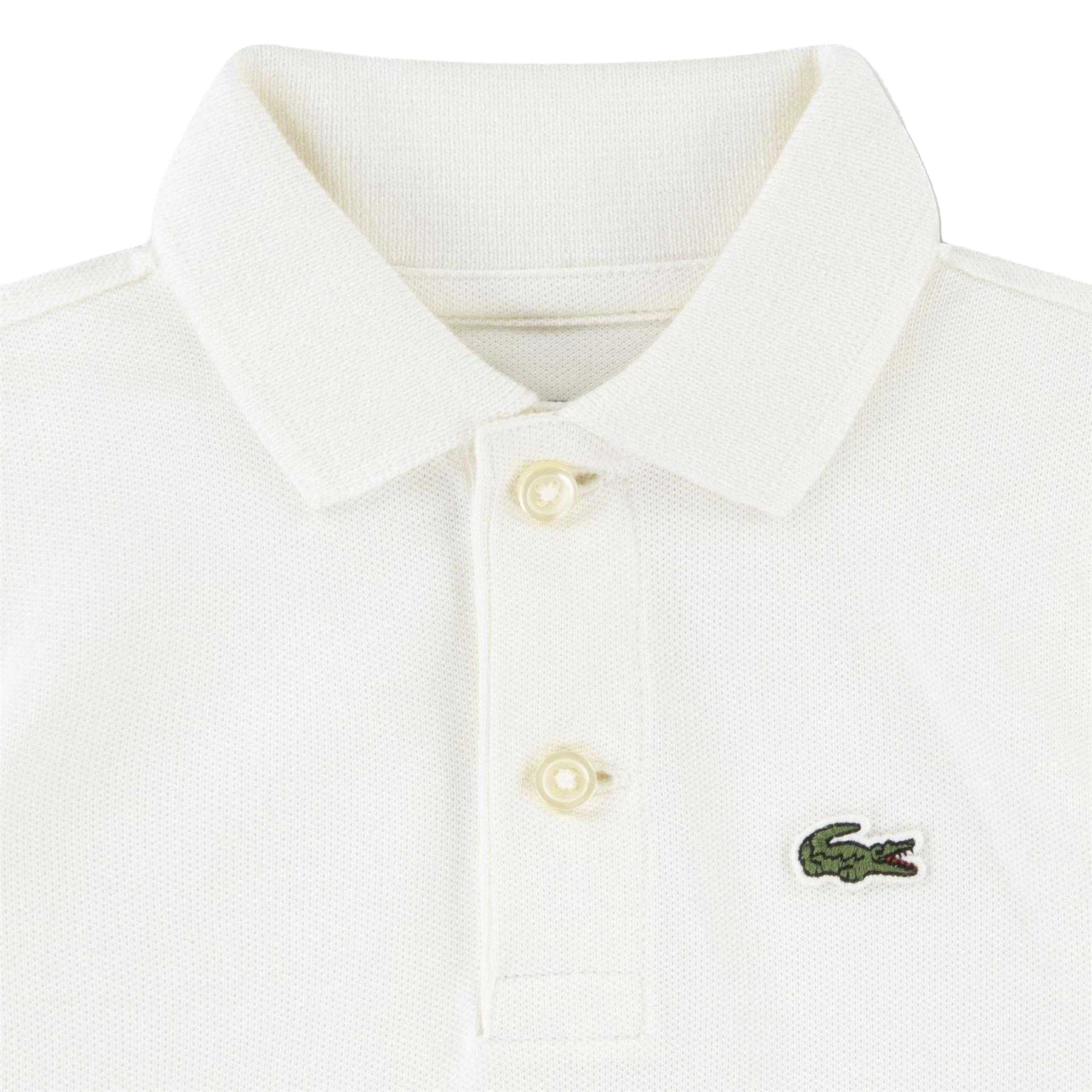 White - Side - Lacoste Baby Core Embroidered Logo Romper