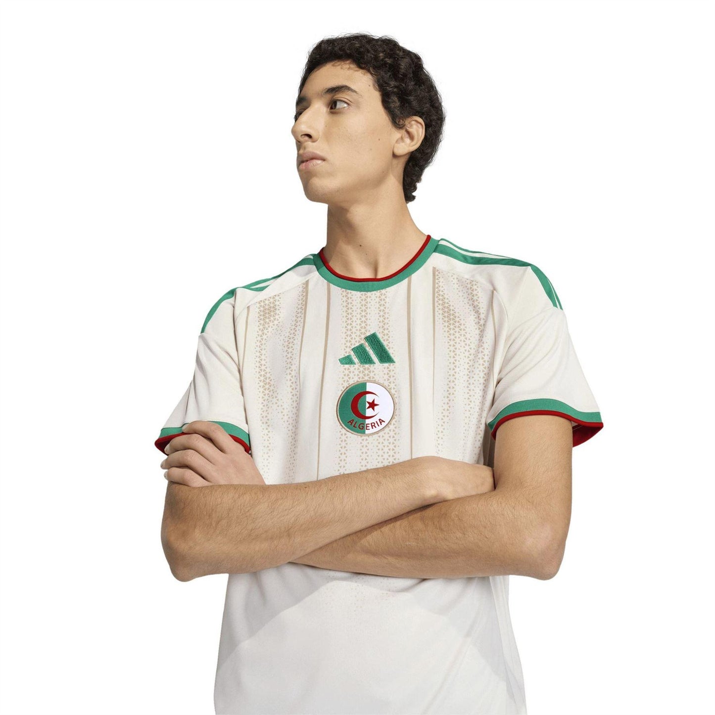 White-Green - Side - Adidas Mens World Cup 2026 Algeria Home Shirt
