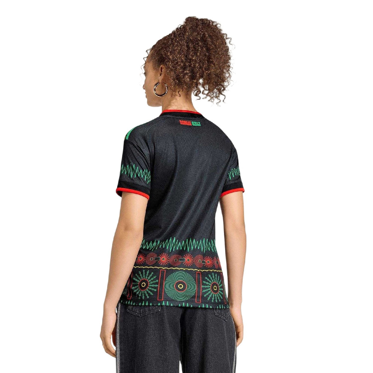 Black-Yellow - Pack Shot - Adidas Womens-Ladies 2026 Jamaica Away Shirt