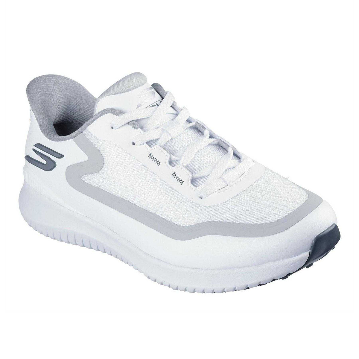 White-Grey - Pack Shot - Skechers Mens Go Golf Flight Spikeless Golf Shoes