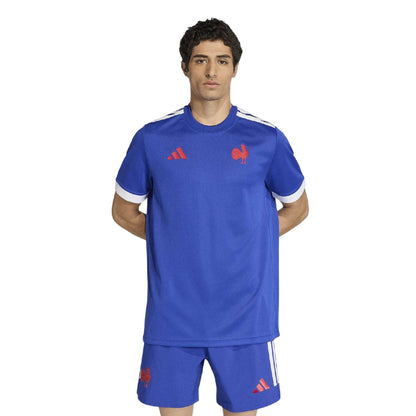 Blue - Lifestyle - Adidas Unisex Adult 2025-2026 France Short-Sleeved Rugby Shirt