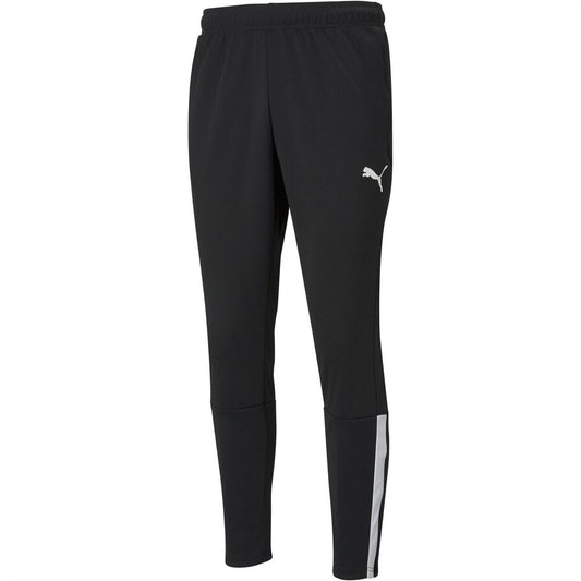 Black-White - Front - Puma Mens Team Liga Side Stripe Tapered Tracksuit Bottoms
