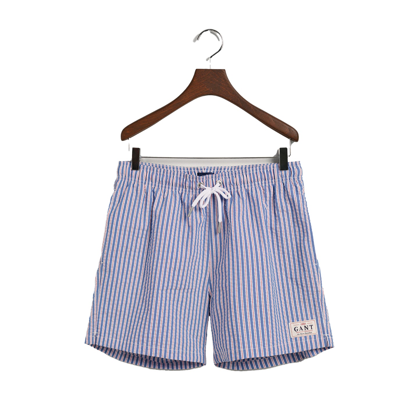 Blue-White-Red - Front - Gant Mens Seeksucker Classic Swim Shorts